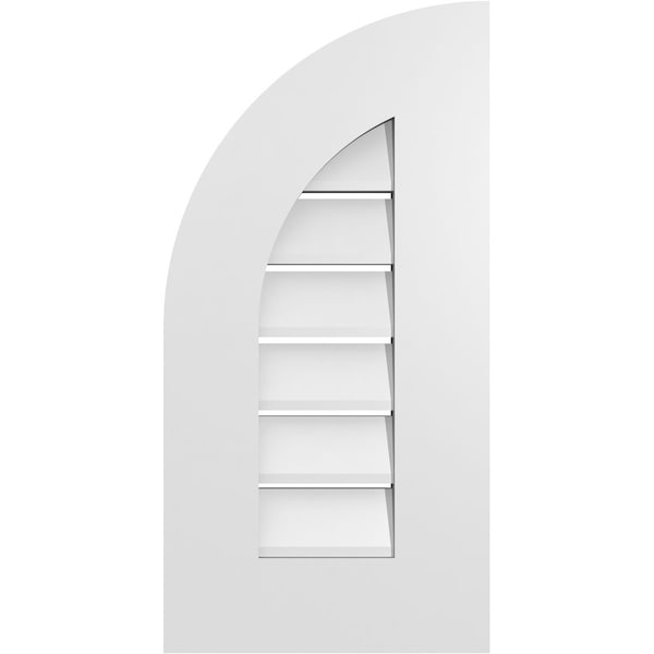 Ekena Millwork Quarter Round Top Left Surface Mount PVC Gable Vent w/ 3-1/2"W x 1"P Standard Frame, 12"W x 24"H GVPQL12X2401SF - main